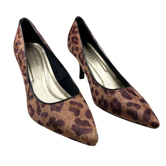 Comfort Plus by Predictions Shoes Womens Size 11W Leopard Print Heels Pumps - Picture 1 of 9
